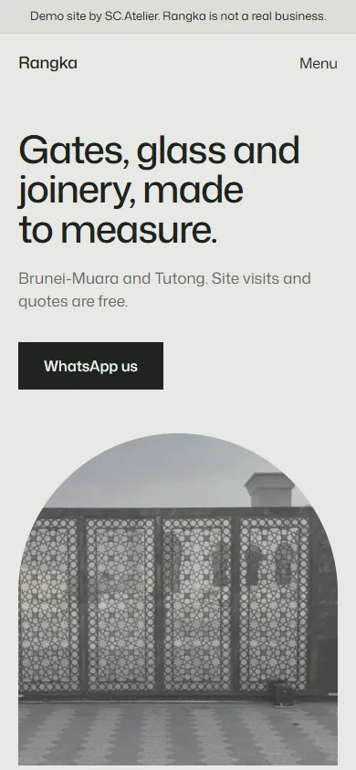 The same site on a phone